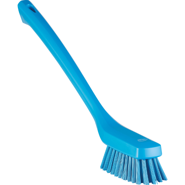 Narrow Cleaning Brush with Long Handle, 16.5, Stiff, Blue 41853